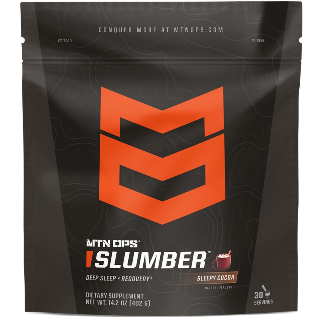 MTN OPS Sleep Ajutor pentru recuperare musculară și somn adânc, Sleepy Cocoa Sleep Support Powder Drink Mix, 30 Servings