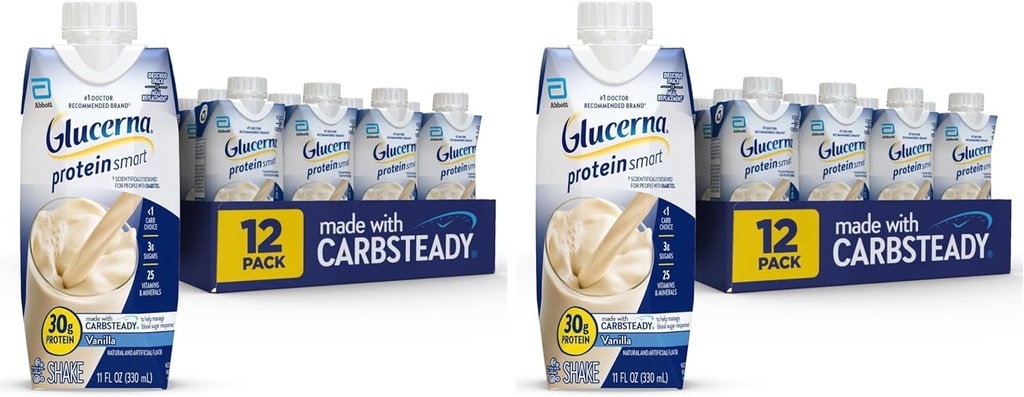 Glucerna - 30G, Vanilie, 12 Count (Pachet de 2)