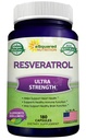 100% Resveratrol natural - 1000 mg per putere maximă de servire (180 capsule) Supliment antioxidant, Trans-Resveratrol pastile pentru sanatatea inimii & Pure, Polifenoli