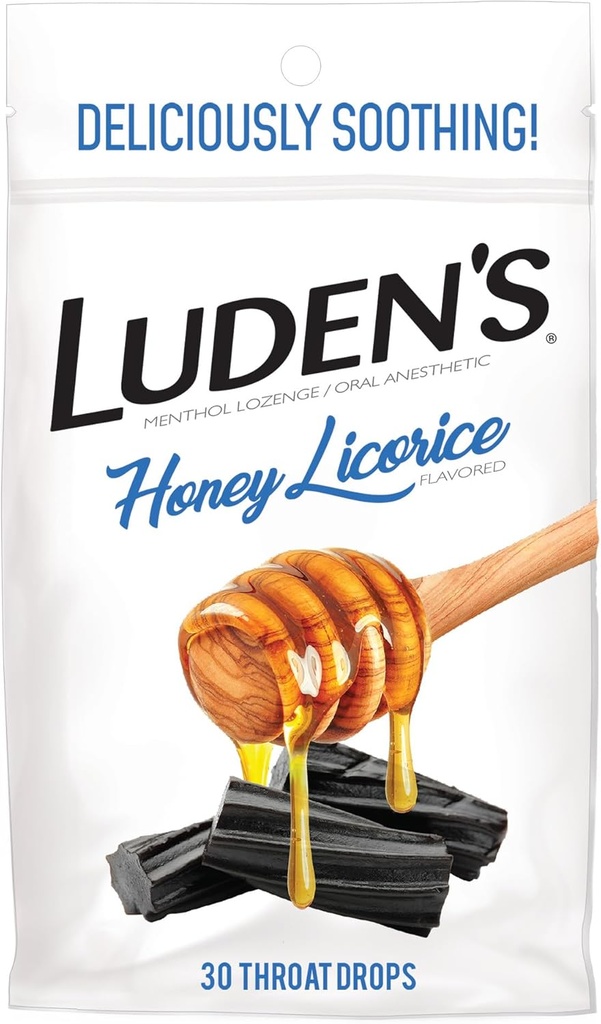 Picături de gât Soothing Luden, Honey Licorice, 30 ct (Pachet de 1)