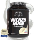 Nutriție mondială Bundle Compatibil cu negru Magic Wicked Uriașă - Gainer Mass French Vanilla Aroma pentru suport muscular și recuperare, 7.24 LBS Proteine pulbere Supliment cu Keychain