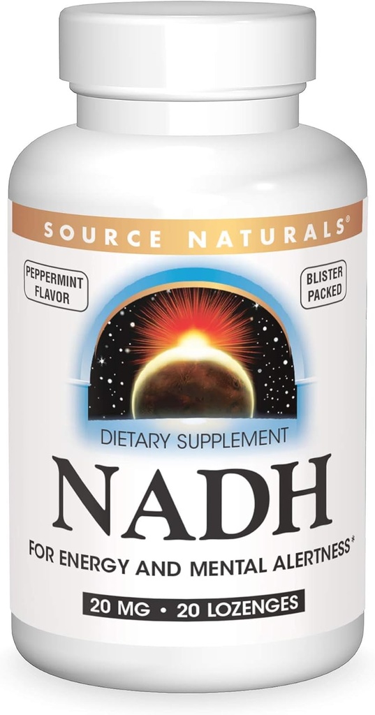 Sursa Naturals NADH 20mg, Boost Energy and Mental Alertness* - 20 Lozenges