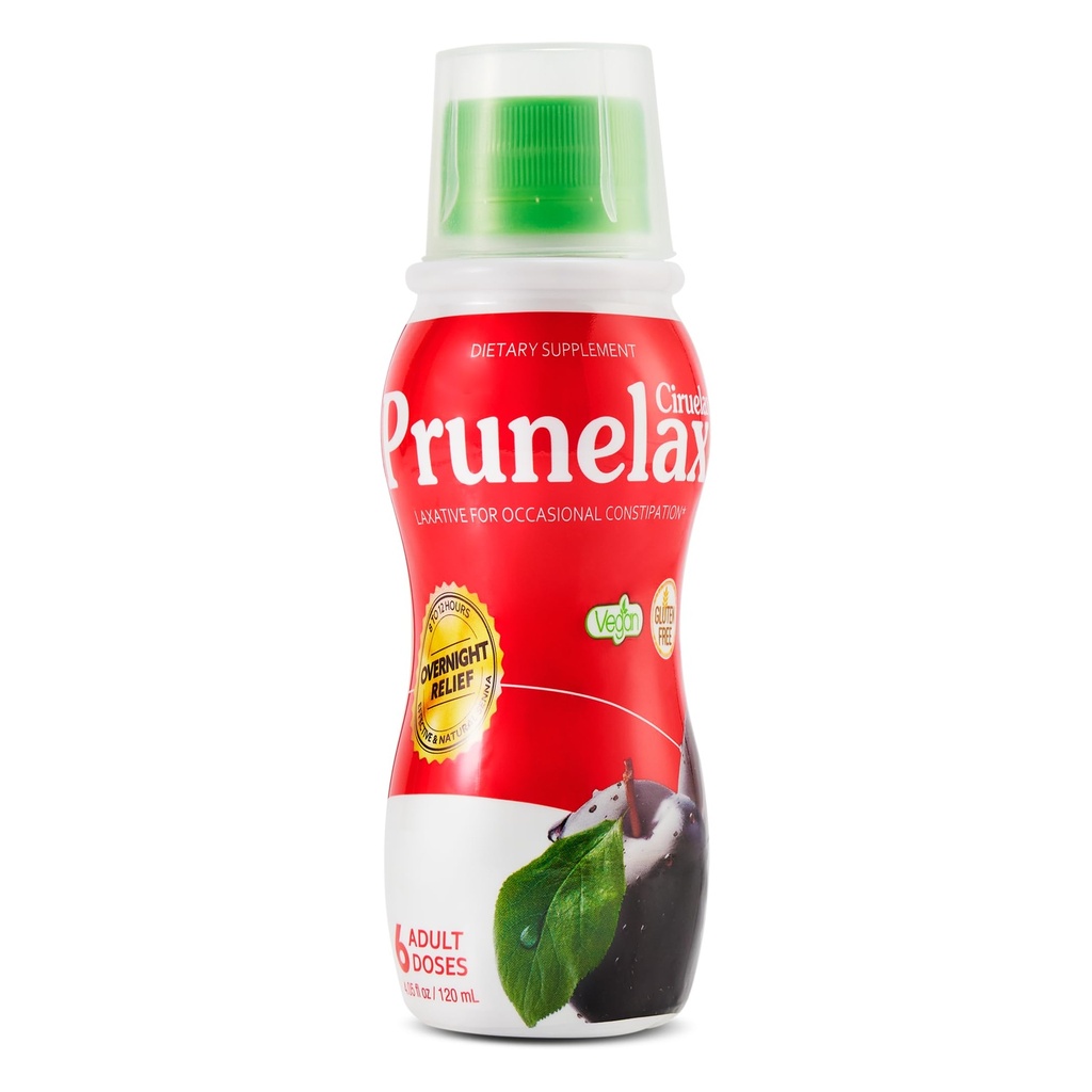 Prunelax Ciruelax Regular Putere lichid Laxativ - Relief blând pentru constipație ocazională, Made with Natural Senna, Previzibil Relief, Gluten-Free, Works in just 8 to 12 Hours - 4.05 fl oz