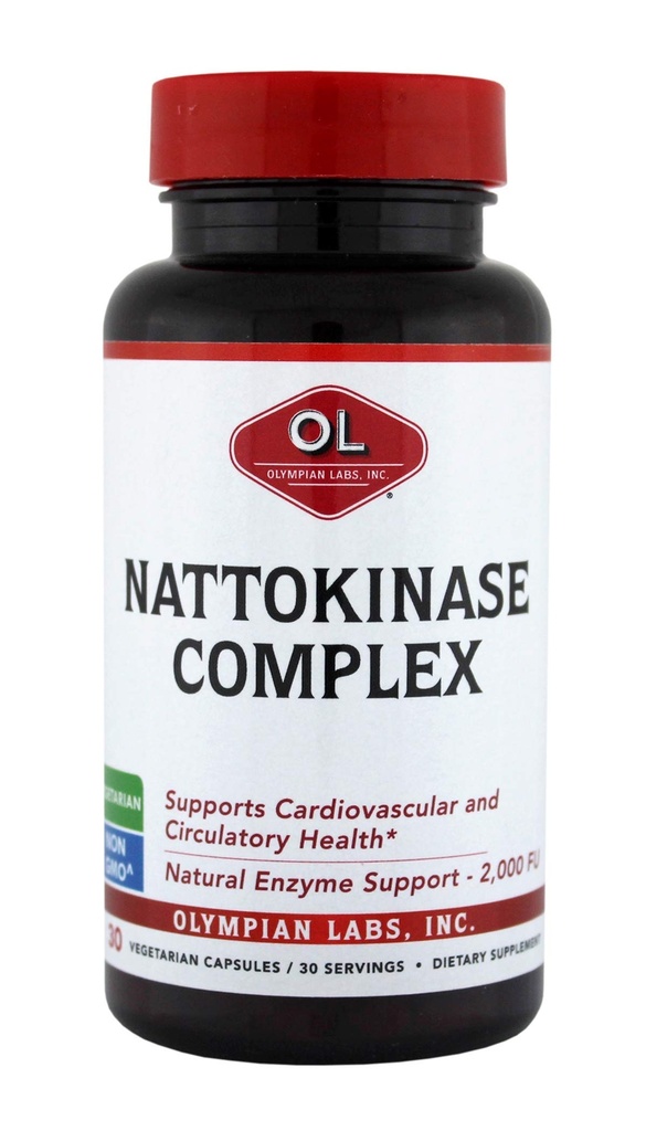 Olympian Labs Nattokinaza Complex cu extract de struguri Suplimente de plante, Superior inima de sprijin de sănătate - 30 capsule zilnice
