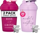 GOMOYO [2 Pack] 20 oz Shaker Sticla cu citate motivaţionale (Raspberry & Lavender) 