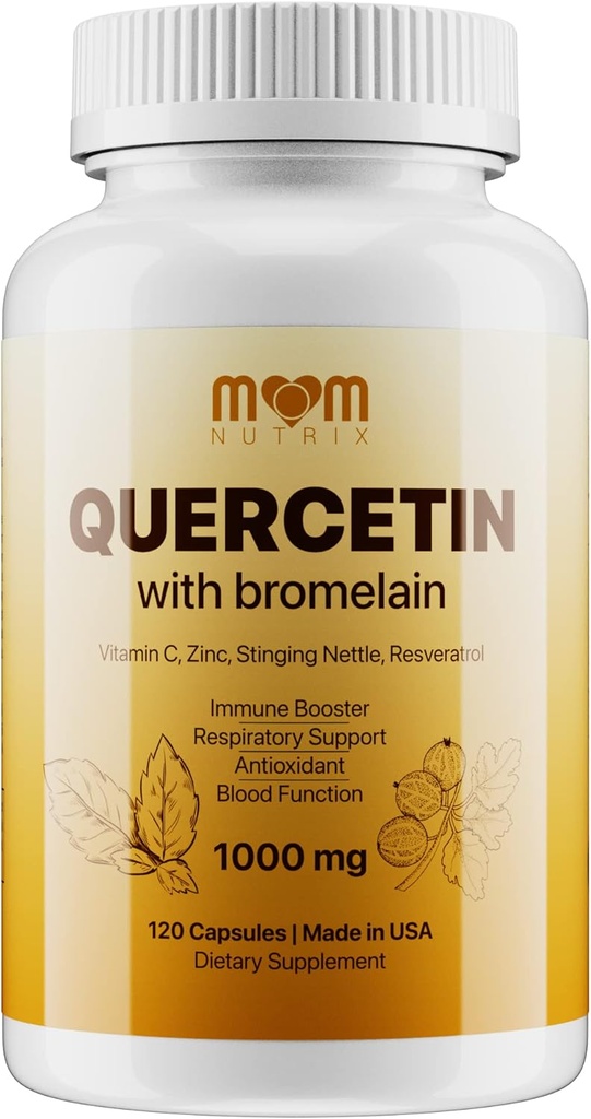 Querbetin avansat cu Bromelain - 120 capsule cu Elderberry, Stinging Nettle, Resveratrol, Zinc, Vitamina C & D - Made in the USA
