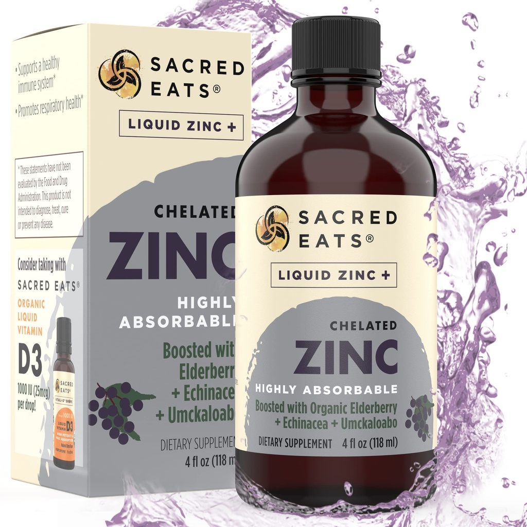 Zinc lichid (Glycinate Chelate) cu Elderberry organic & Echinacea (High in Querbetin) 