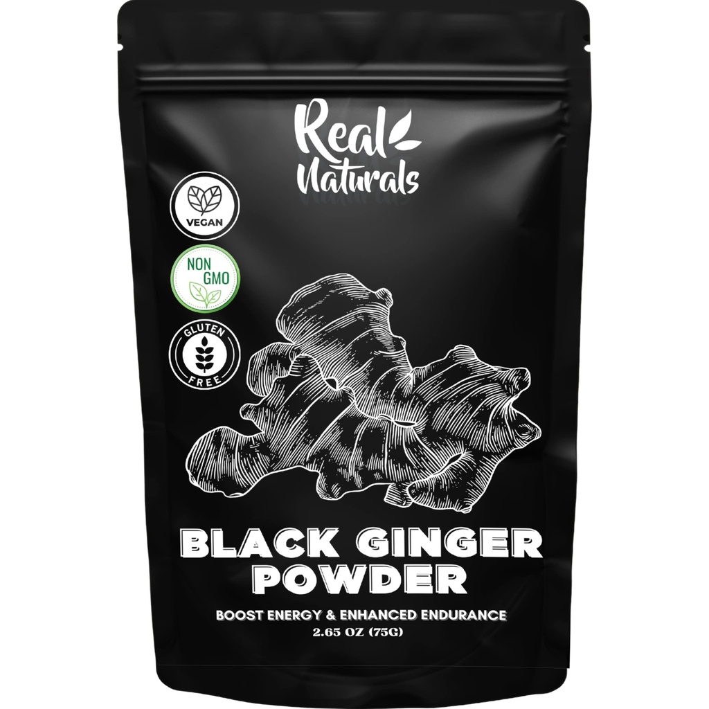 Black Ginger Powder (2,64 Oz) kaempperia parviflora by Real Naturals. Promovarea energiei și a rezistenței