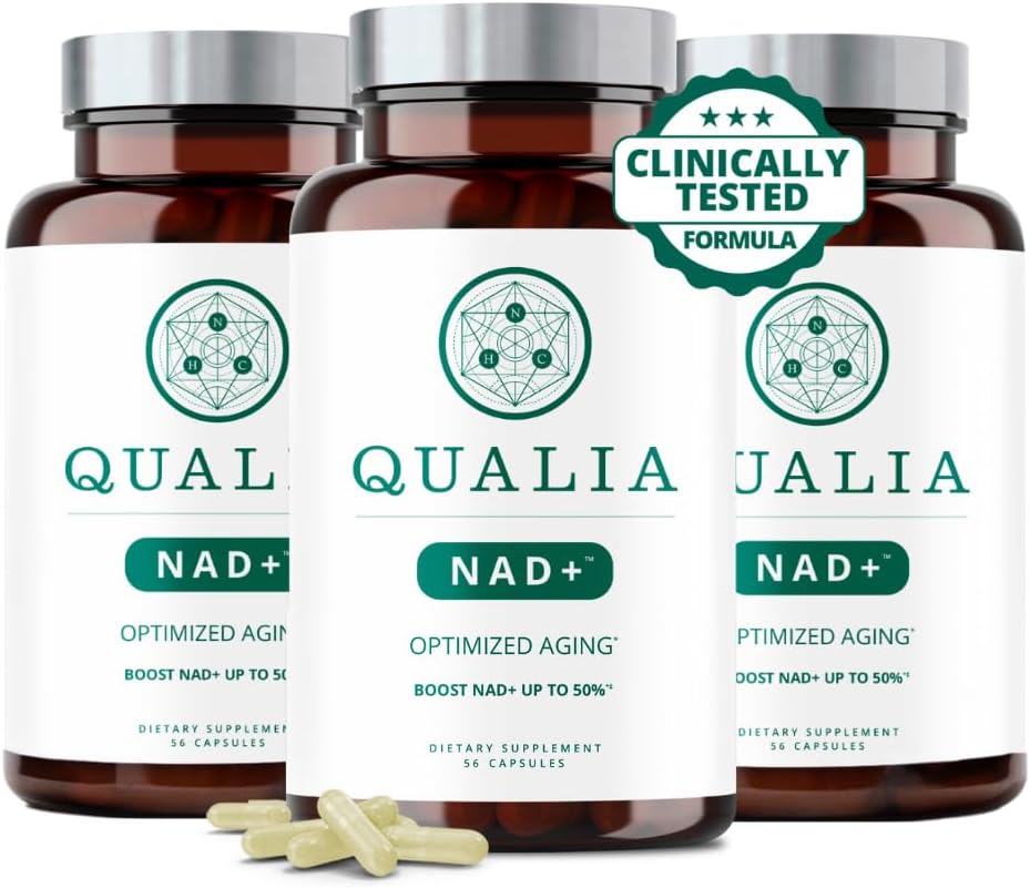 Qualia NAD Supliment  Îmbătrânire optimizată, energie, focalizare. Ingrediente Elite NAD+ Booster: Nicotinamidă Ribozidă (NIAGEN,) Niacin, Niacinamidă (3 luni de aprovizionare)