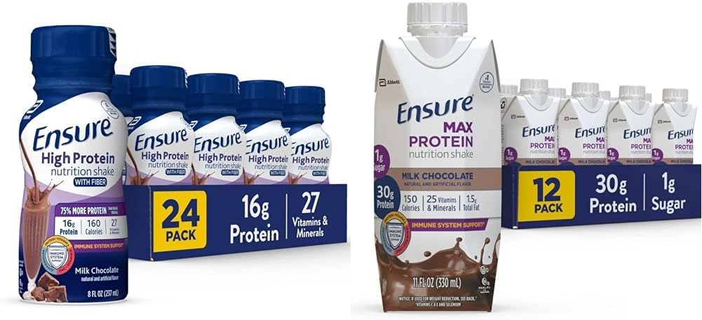 Asiguraţi-vă Shake nutriţional de proteine ridicate cu fibre şi proteine Max Nutriţie Shake cu 30g de proteine, 1g de zahăr, mare proteine Shake, lapte ciocolata, 11 Fl Oz (Pachet de 12), lichid, Halal