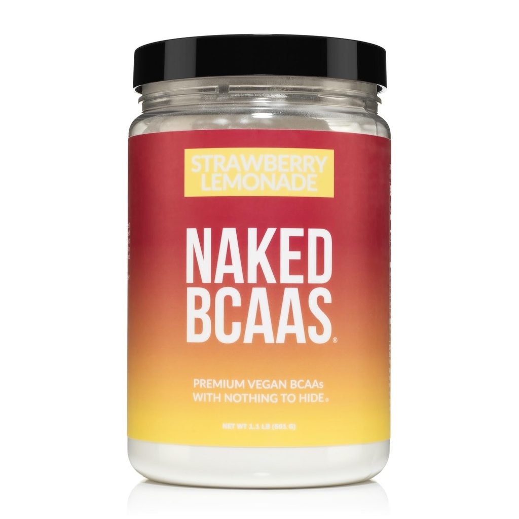 NAKED Strawberry Lemonade BCAAs Amino Acids Pulbere, 100% Pure 2:1:1 Formula, Vegan Ramurid Chain Amino Acids, Instantizat Toate naturale BCAA pulbere Supliment - 501 Grams, 34 Serviri