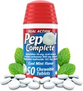 Reductor complet de acid masticabile - Heartburn Ease, Acid Reflux Reflux Reductor, Arsuri în capul pieptului, 2 Pachet 50 Ct Antiacide Tablete mestecabile pe Go Pilula (Mint 100ct)