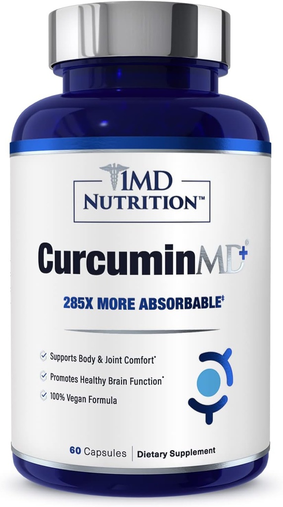 1MD Nutritie CurcuminMD Plus - Curcumina turmerica cu Boswellia Serrata - 285x mai absorbabil 