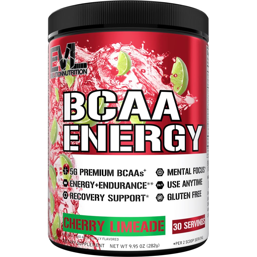 EVL BCAAs Aminoacidi pulbere - BCAA energie Pre pulbere de antrenament pentru recuperare musculare Lean Creşterea şi rezistenţă - Rehidratare Post Antrenament de recuperare băutură cu cofeina naturala - Cherry Limeade