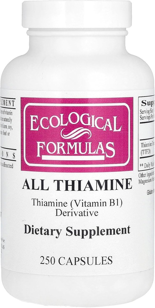 Formulare ecologice Toate capsulele de tiamină, 250 capsule