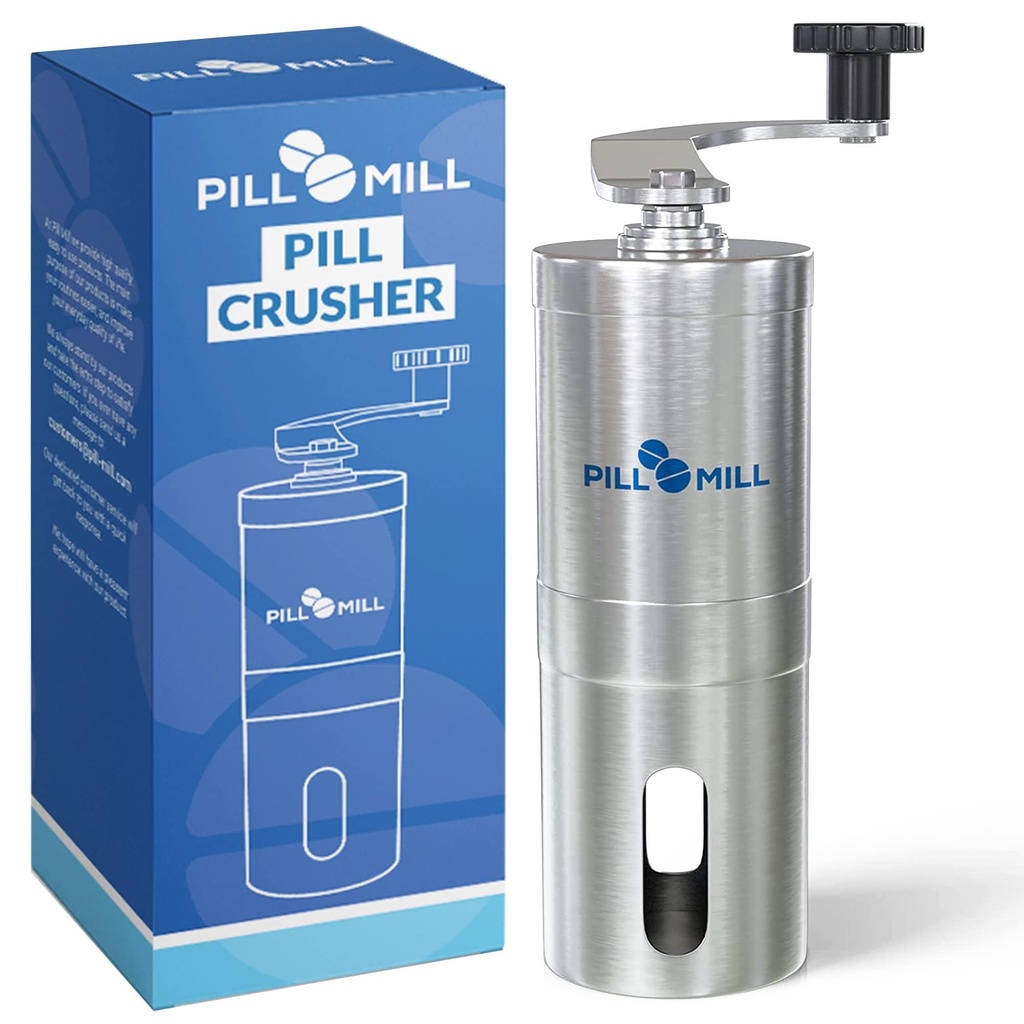 Pilula Mill Crusher - Zdrobește mai multe tablete la o pulbere fină - metal Pilula grinder - comprimat Pulverizator potrivit pentru călătorie - mare alimentare utilizarea tubului și animale de companie