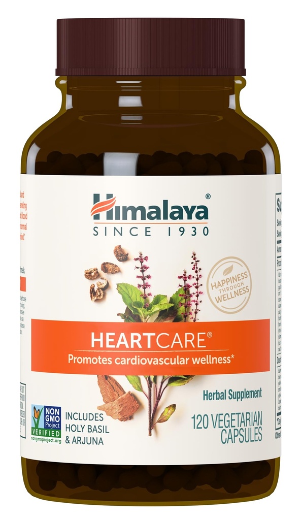 Himalaya HeartCare - Suplimente Herbal Heart Health cu Ashwagandha si Amla - Vegan, Non-GMO, Gluten Free, 720 mg, 120 Capsule