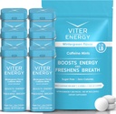 Viter Energy Original Cafeine Mints Wintergreen Flavor 6 Pack și 1/2 Pound Bulk Bag Bundle - 40mg Cafeina, B Vitamine, Sugar Free, Vegan, Booster energie puternic pentru focus și alertă