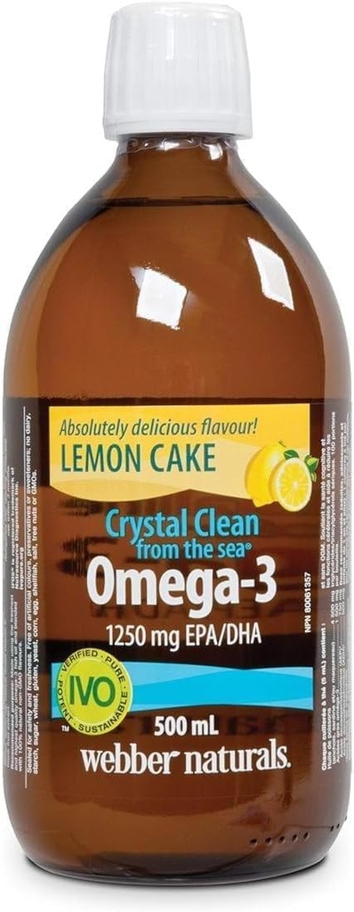 Webber Naturals Ocean Omega-3 ulei de pește lichid - Lemon Cake 500 ml