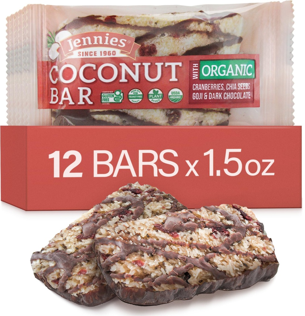 Jennies Raw Organic Goji Moji Nucă de cocos Bar, 1.5oz (12 Pachet)