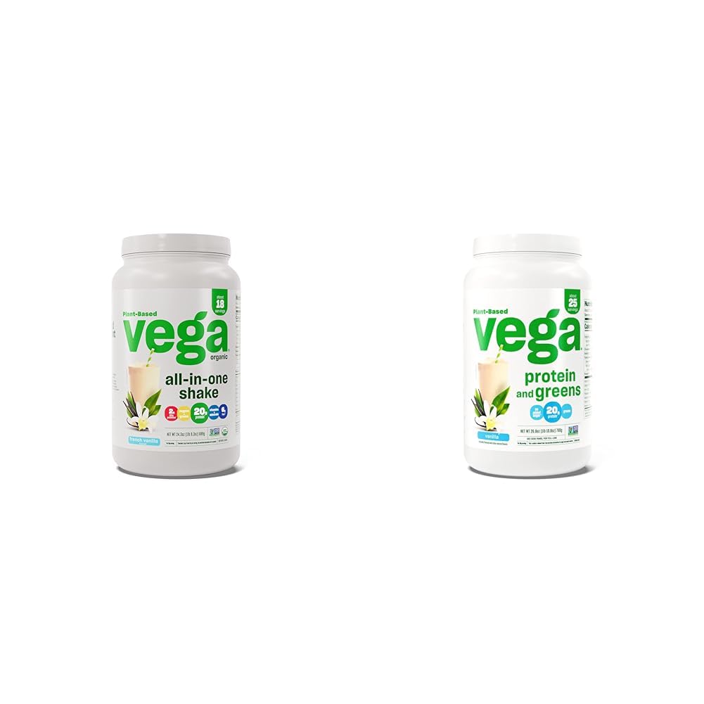 Vega organică All-in-One Vegan Proteine pulbere și verde praf de proteine, Vanilie - 20g plante pe bază de proteine Plus legume