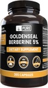 INGREDIENTE ORIGINALE PURE Goldenseal Berberine No Magneziu or Rice Fillers, Always Pure, Lab Verified (365 Count)