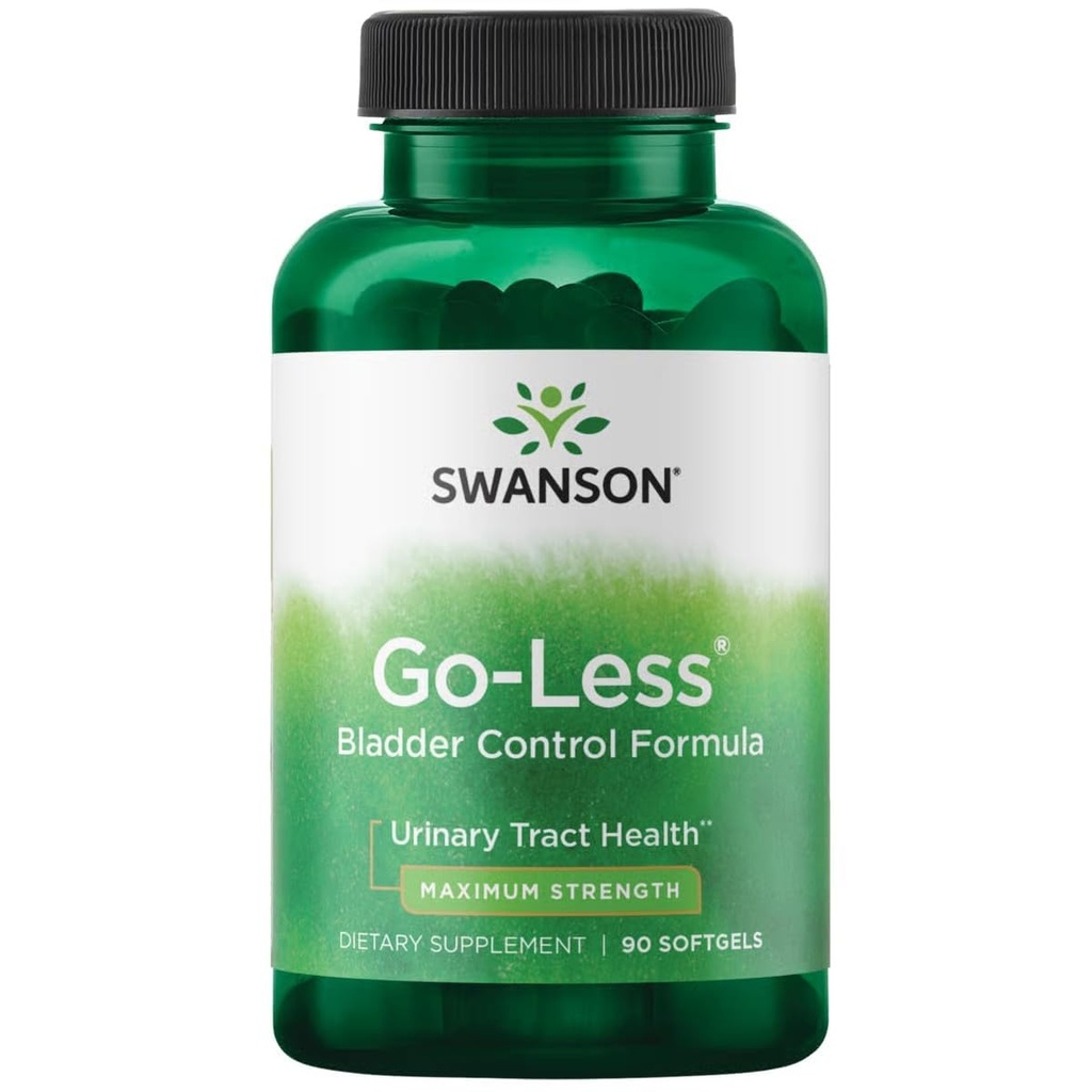 Swanson Go-Less Bladder de control Formula - Promoveaza sanatate si suport pentru vezica urinara - Supliment natural pentru adulti cu extract de seminte de dovleac - (90 Softgels) 1 ambalaj