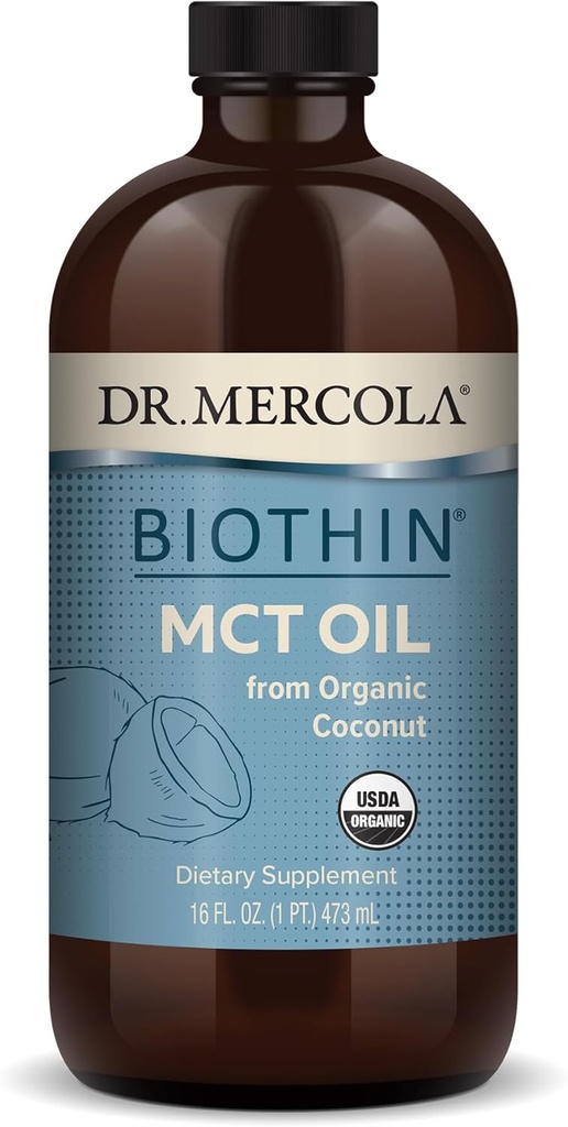 Dr. Mercola Biothin Organic MCT Ulei, aproximativ 31 Serviri (16 Fl. Oz.), Non OMG, Gluten Free, Soy Free și USDA Organic