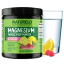 NATURO Magneziu pulbere - intreg alimente calm Pulbere de magneziu cu Quinoa, Conopida, & Flaxseed pentru relief de stres, Raspberry Lemon 85 Serviri, 15 oz