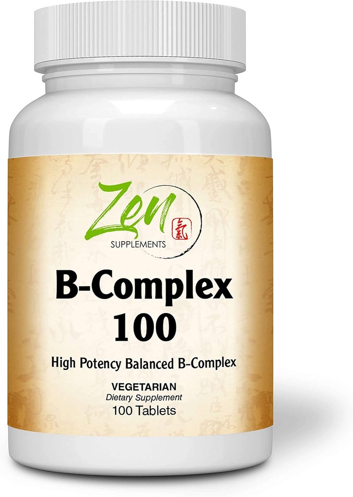 Advanced B Complex Suplimentul de vitamine - Spectru complet B Suplimentul de vitamine cu acid folic, Biotin, Inositol - Suport Imun şi Cardio Health, Energie Metabolism - 100 comprimate