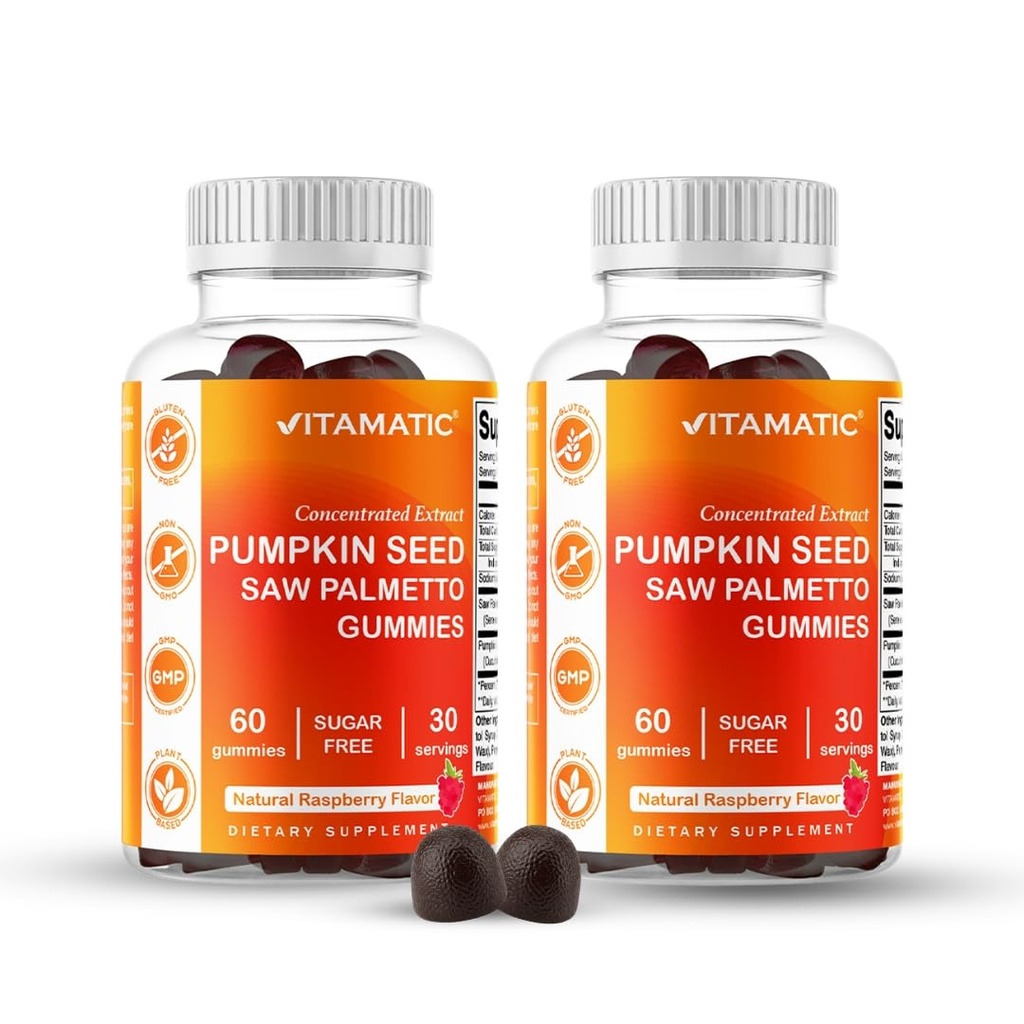Seminte de dovleac vitamatic 20:1 Extract & Saw Palmetto 10:1 Extract Gummies 