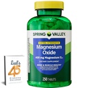 Spring Valley Magneziu 400 mg Bone & Muscle Health Tablets, Dietary Supplement, 250 Conte Cel mai bun supliment de magneziu pentru femei, Pastillas de Magnesio para Mujer Bundle cu Lual 45 Diabet zaharat decodat