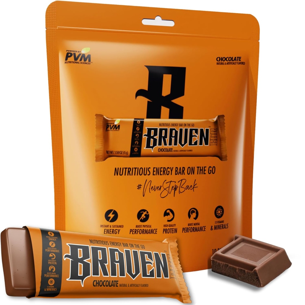 Braven Bar ciocolata energie Baruri (1,59 oz, pachet de 10) 