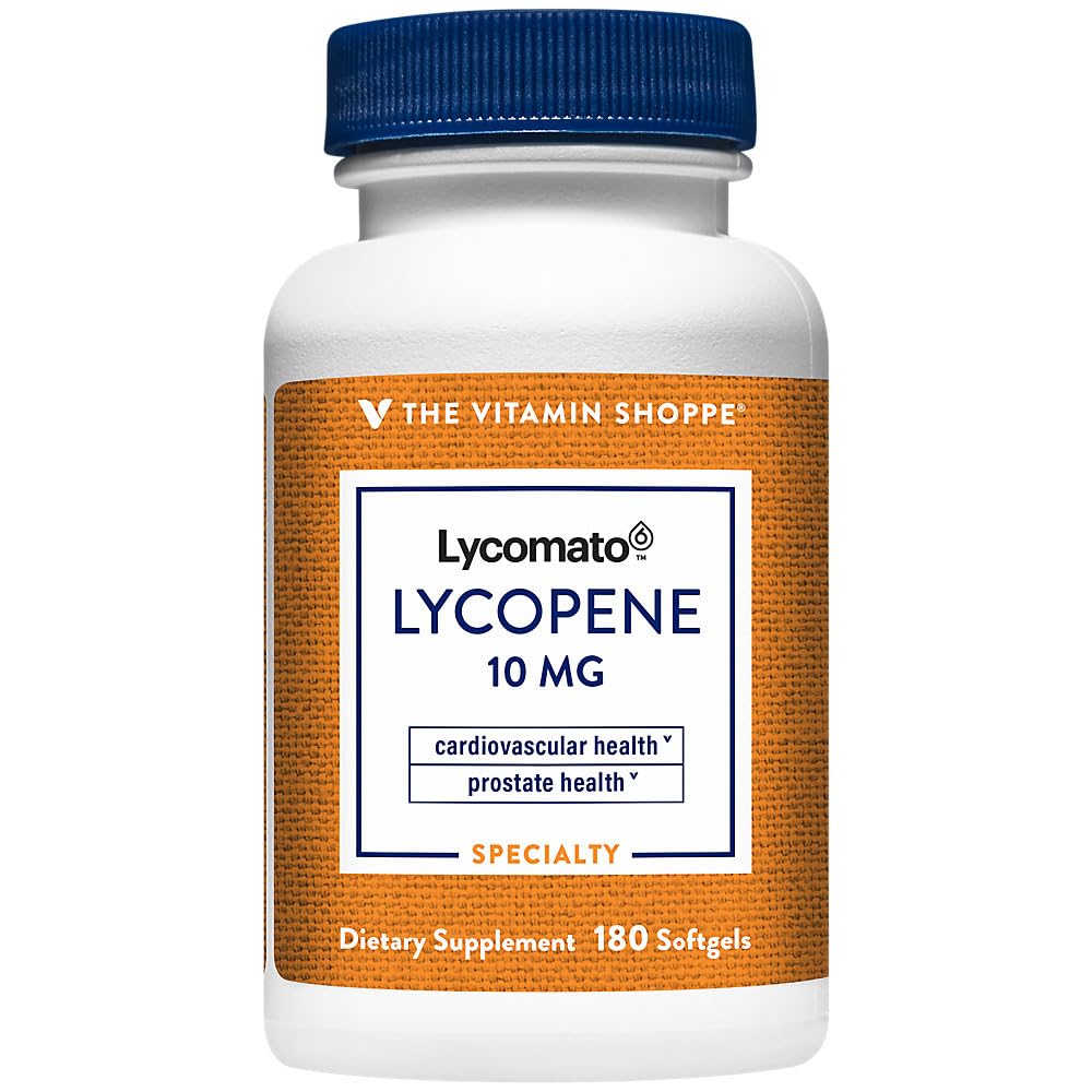 Vitamina Shoppe Licopen 10MG, Antioxidant care susţine cardiovasculare, Prostate & Cellular Health (180 Softgels)