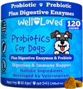 Probiotice pentru câini, Probiotice Dog, Made in USA, Vet Dezvoltat pentru sanatate gutoasa, Echilibru Drojdie, Piele mancarime, Diaree & Gas Relief, Chews cu enzime prebiotice si digestive, suport digestiv