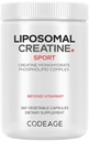 Codeage Liposomal Creatina Monohidrat Supliment, Creatină pură 2500mg - 3 luni de aprovizionare, Micronitizate, Creatinine Muschii Sportive Nutriție și sportivi, Non-GMO - 360 capsule