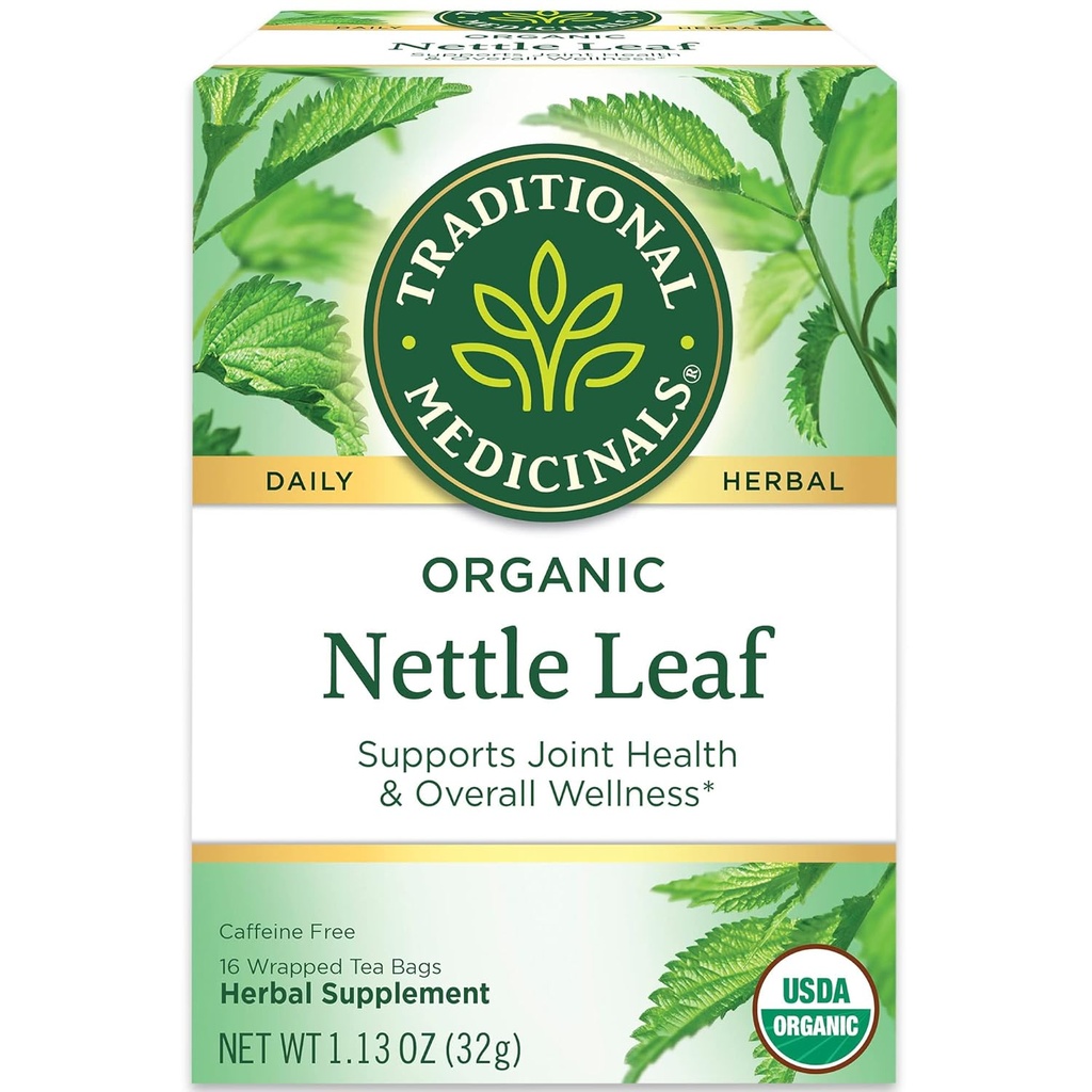 Medicamente tradiționale Ceai organic Nettle Leaf, susține sănătatea comună și wellness generală, (Pachet de 2) - 32 Ceai Bags Total