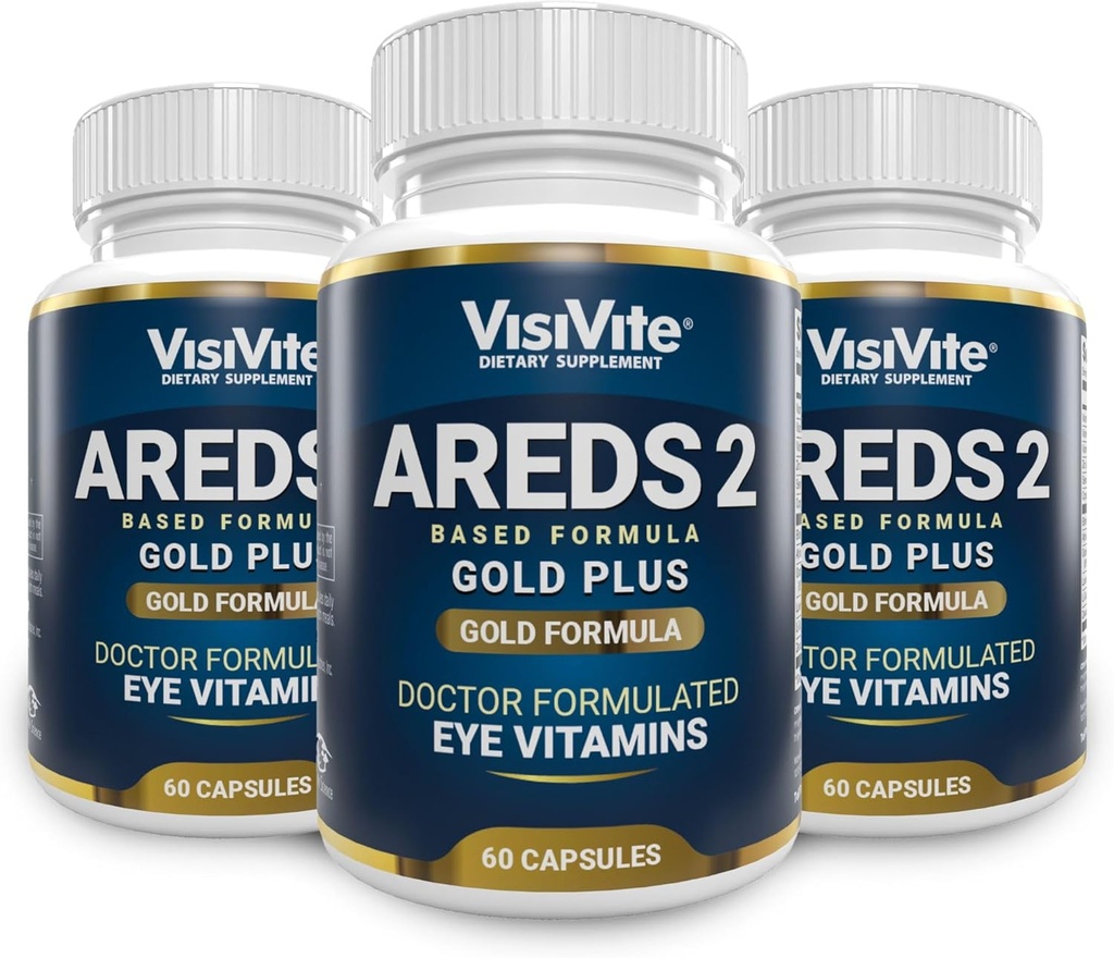 Doctor Formulated AREDS 2 Plus Vitamine ochi cu Zeaxanthin Plus Lutein - Bilberry și extract de semințe de struguri - Formula de sănătate macular - 60 capsule suplimentare ochi