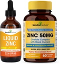 Sandhu Herbals Picături de zinc lichid 4 Oz & capsule de zinc 60 Suplimentul conte 