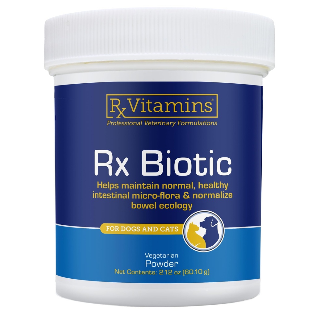 Rx Vitamine Rx Biotic - Pudră probiotică pentru câini și pisici - Cat Digestive Support & Probiotic pentru câini Gut Health - Probiotice pentru câini pentru sănătate digestivă - 2.12oz