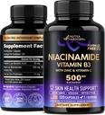 Niacinamidă 500 mg - Vitamina B3 supliment fără lichide Niacinamidă - Suport curat sănătos pentru piele şi antioxidant - cu zinc & vitamina C - Lab testat, Vegan & Non- GMO - Made in USA - 120 capsule