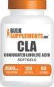 BulkSupplements.com CLA Softgels - Acid Linoleic conjugat, Suplimente CLA - Gluten Free, 2 Softgels per Serving (2000mg), 120 Conte (Pachet de 1)