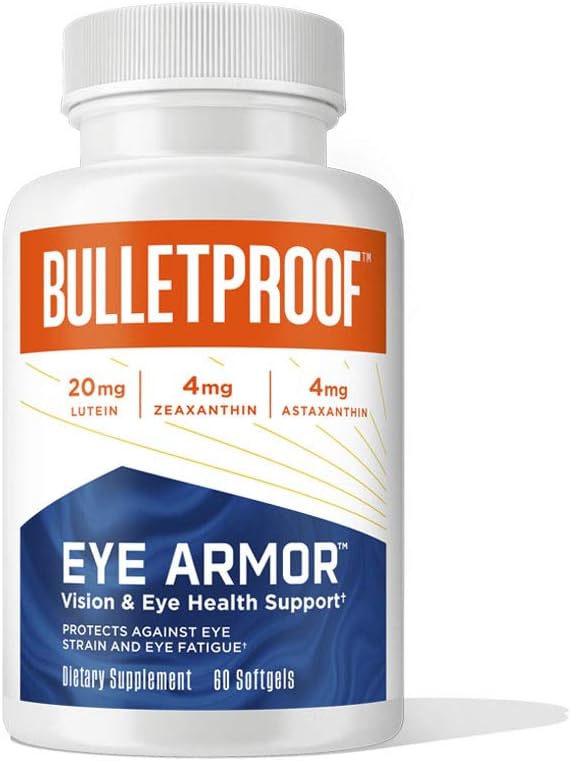 Bulletproof Eye Armor Supliment Softgels, 60 Conte, Supliment pentru Sănătatea Ochilor şi Protecţia Albastră a Luminii