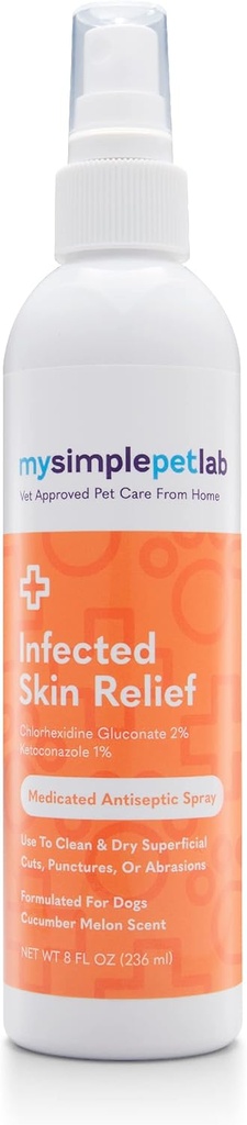 MySimplePetLab Ketoconazole & Chlorhexidină Dog Spray, Hot Spot Tratamentul, Relieves Tăieturi & Abraziuni, Curăță, Dries Skin Quickly, cu Aloe, Vitamina E, Skin Relief Iritation Spray pentru câini
