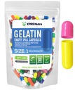 XPRS Nutra Dimensiune 1 Capsule goale - 100 Capsule gelatinoase goale - Pastile pentru umplutura capsulei DIY - Capace pure de gel pentru pastila bovina pentru a umple cu suplimentele dumneavoastra (Multi culoare)