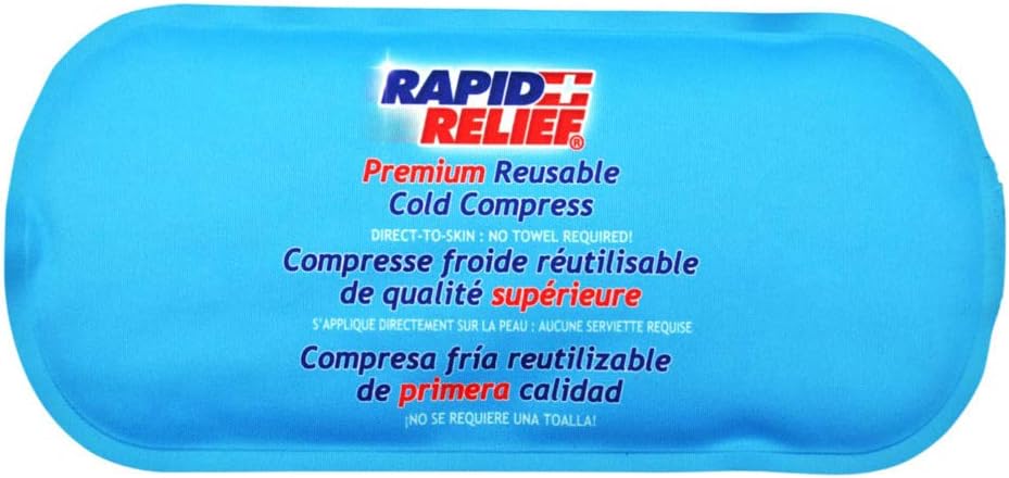 Rapid Relief Gel Reutilizabile Cold Compress - Tesatura moale pachet rece pentru leziuni, primul ajutor, luxaţii, dureri de cap, dureri musculare, şi dureri de 5