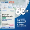 Bismut Subsalicilat 262 mg - Oferte Arsuri la stomac, Indigestie, Greaţă, Diaree şi Tulburare a stomacului - Antidiareeală - 30 comprimate masticabile