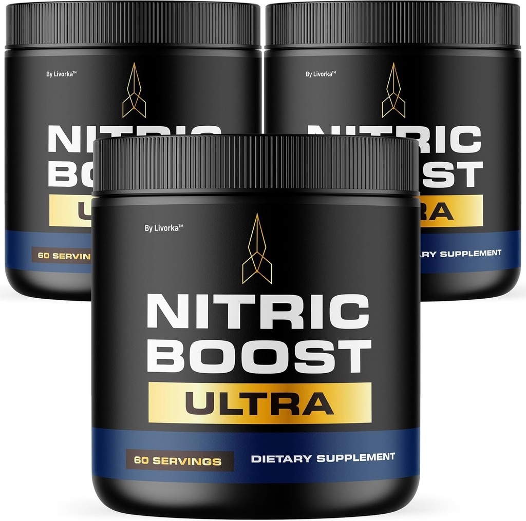 LIVORKA (3 ambalaj) Boost azotic - Boost azotat Ultra Purple pulbere pentru bărbați, NitrocBoostUltra pulbere, Boost Energie și suport Stiluri de viață active, 180 Serviri pentru 3 luni