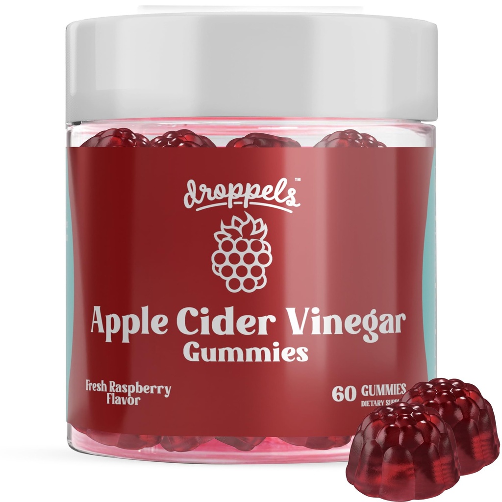 Droppels Apple Cidru Otet Gumries 1000 mg cu rădăcină de sfeclă & rodie 