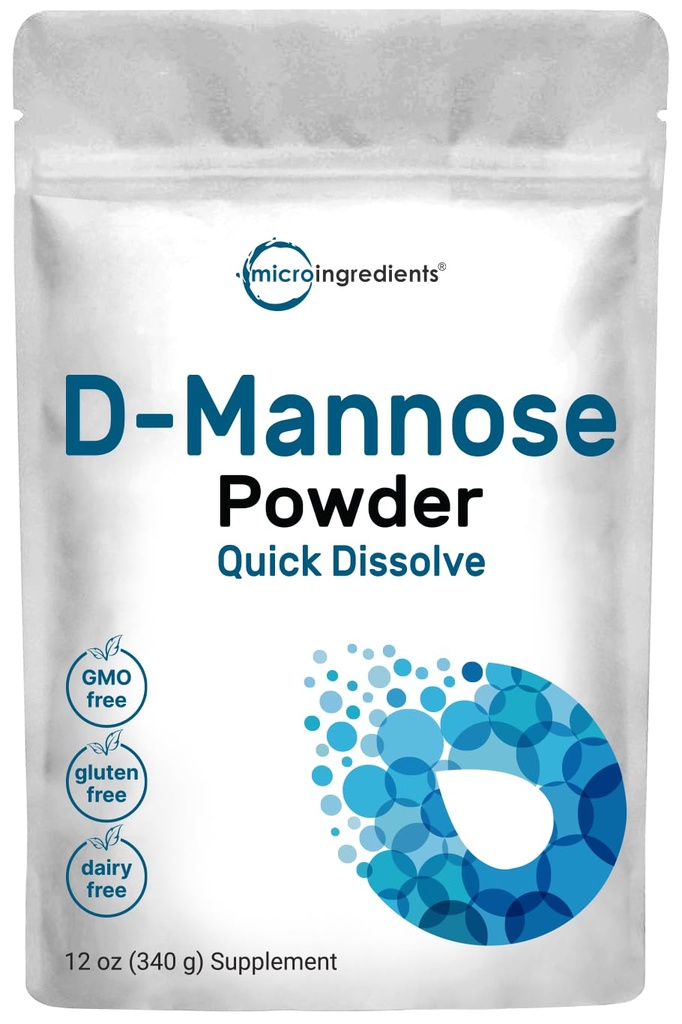 Micro Ingrediente D Manose Powder, Manose Pure Manose Supplement, Quick Water Soluble, Suport Tract urinar Curatenie & Bladder Health, Mannose Premium pentru Femei si Barbati, Vegan Friendly.